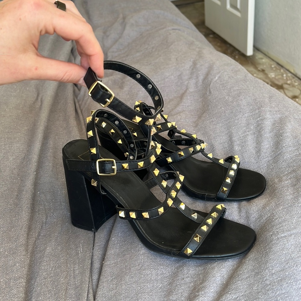 Black Studded Heels